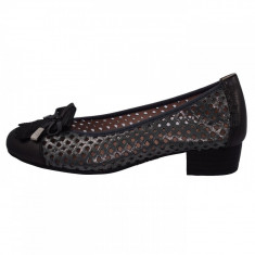Pantofi perforati dama, din piele naturala, marca Pitillos, 5041-48-132, negru cu argintiu, marime: 41 foto