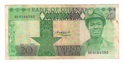 SV * Ghana LOT 20 CEDIS 1980 (-VF) + 200 CEDIS 1986 (F) foto