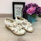 Sandale albe cu floricele papuci pentru copii fete 26 cod 0075