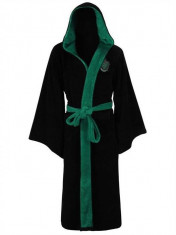 Halat De Baie Slytherin Harry Potter Fleece Bathrobe Black Green foto