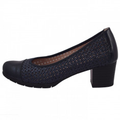 Pantofi perforati dama, din piele naturala, marca Pitillos, 5033-K9-132, negru imprimat, marime: 37 foto