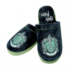 Papuci De Casa Slytherin Harry Potter Mule Slippers Black &amp;amp; Green Adult Large foto