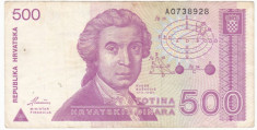 CROATIA 500 dinara 1991 VF P-21 foto