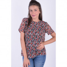 Bluza Florala Maneca Scurta Pieces Amper All Over foto