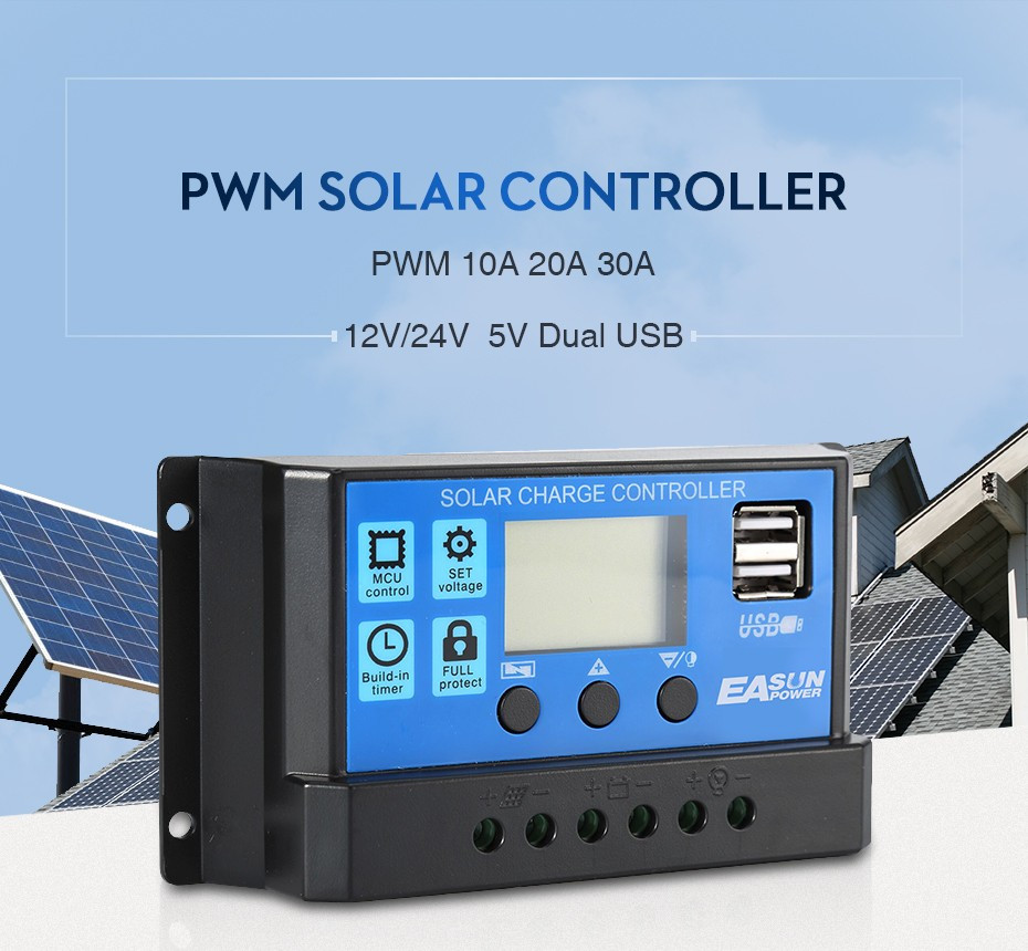 Controler/regulator panouri solare fotovoltaice 12/24 v, 30A PWM | Okazii.ro