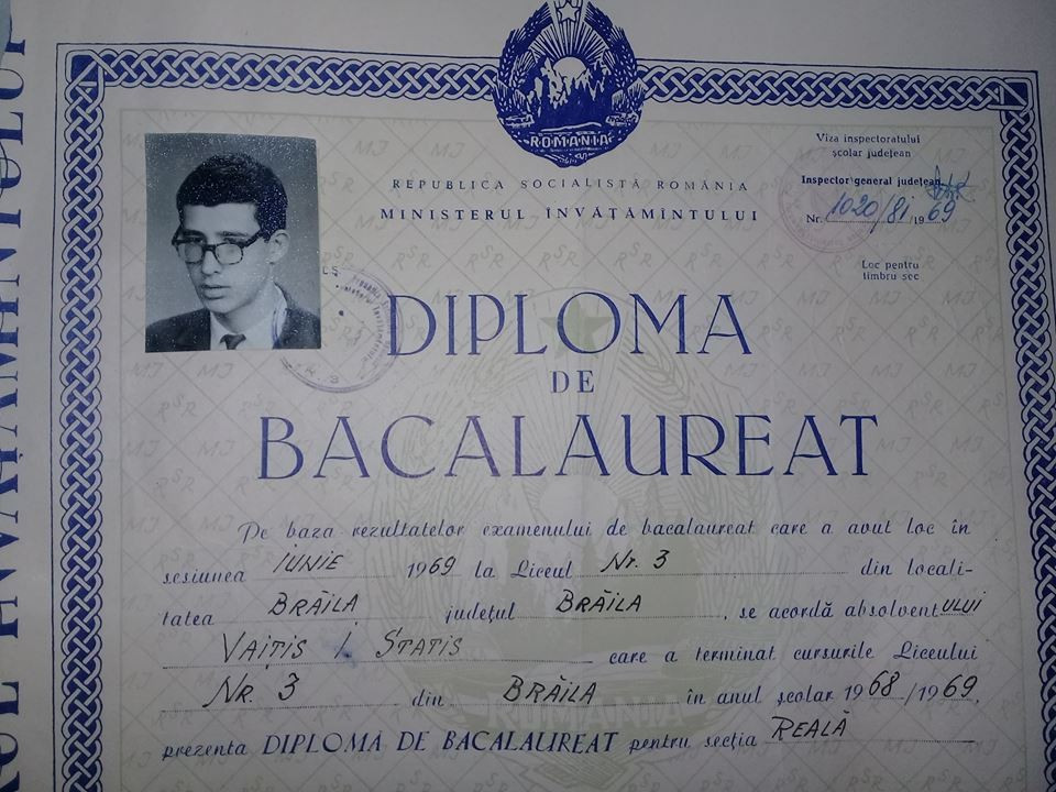 Diploma veche cartonata cu fotografie 1969,DIPLOMA DE BACALAUREAT Originala  | arhiva Okazii.ro