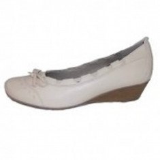 Pantofi dama, din piele naturala, marca Softwaves, 47503-03-82, crem, marime: 38.5 foto