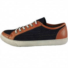 Pantofi sport barbati, din piele naturala, marca Wanted, 7126-42-16-73, bleumarin cu coniac, marime: 39 foto