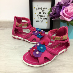 Sandale roz cu floricele papuci pentru copii fete 28 foto
