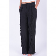 Pantaloni Lungi Eleganti Pieces Vilde Negru foto