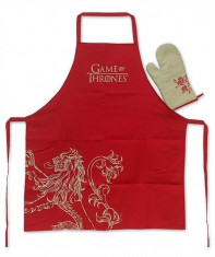 Sort Si Manusa Bucatarie Game Of Thrones Lannister Apron And Oven Mitt foto