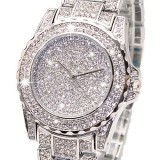 Ceas dama/barbati Iced Out + cutie cadou, cu pietricele Bling Diamond, unisex