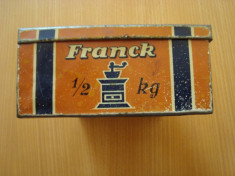 Cutie de cafea Franck, Marca fabricei Heinrich Franck Sohne Bucuresti-Brasov foto