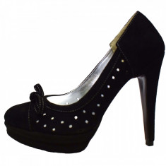 Pantofi dama, din piele naturala, marca Poison Concept, B27093-1, negru, marime: 37 foto