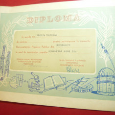 Diploma a Universitatii Populare 1962-1963