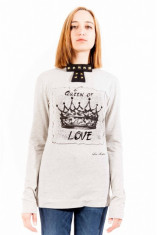 Bluza cu maneca lunga gri de dama, Love Moschino, 61230 foto