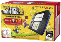 Nintendo 2DS negru albastru incl. New Super Mario Bros. 2 foto