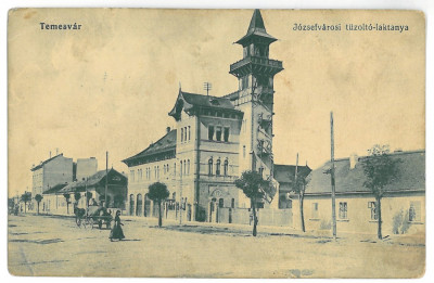 572 - TIMISOARA, Turnul Pompierilor, Romania - old postcard, CENSOR - used 1914 foto