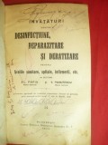 104. Al.Papiu si V.Panaitescu - Invataturi despre Desinfectiune ,Deparazitare si Deratizare 1926 autograful autorilor , 160 pag.- uzata
