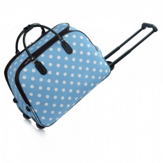 AGT00309 - Blue Travel Holdall Trolley Luggage With Wheels - CABIN APPROVED foto