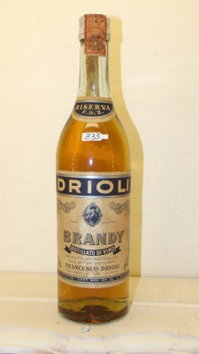 Z 33-Rare brandy drioli riserva fdz, distillato di vino,cl 75 gr.40 anii 50/ 60 foto