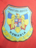 Ecuson al Ministerului Justitiei cu Stema Romaniei