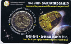 moneda BELGIA 2 euro comemorativa 2018_ESRO-2B, coin card foto