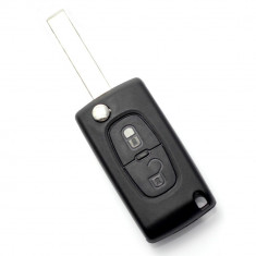 Citroen / Peugeot 307 - Carcasa tip cheie briceag cu 2 butoane lama VA2-SH2 cu suport baterie foto