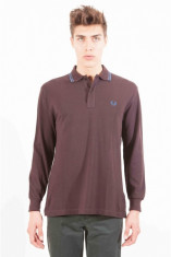 Bluza cu maneca lunga, maro, de barbati, Fred Perry, 60820 foto