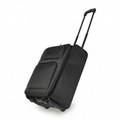 AGT0016 - Black Holdall Travel Trolley Luggage With Wheels - CABIN APPROVED foto
