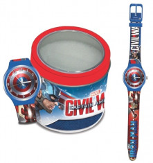 Ceas MARVEL KID WATCH Mod. CAPITAIN AMERICA - Tin Box foto