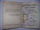 Carnet Membru Consiliul Central al Sindicatelor RPR 1954,timbre cotizatie,foto