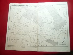 Harta -Romania in toamna anului 1940 /Insurectia Nationala Armata dim.= 29x23 cm