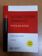 Formery, La constitution commente, Hachette 2008 constitu?ia comentata foto