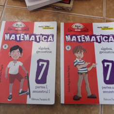 MATEMATICA ALGEBRA GEOMETRIE CLASA A VII A - PARTEA 1 + 2 NEGRILA .