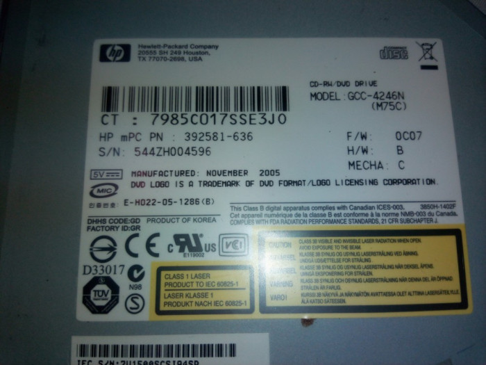 Dvd-rom HP Compaq NC 6220