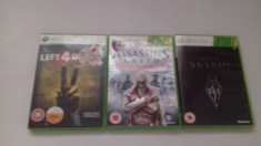 LOT 3 Jocuri - LEft 4 dead 2 + Skyrim + Creeed - XBOX 360 [Second hand] foto