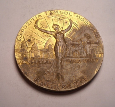 Medalie Expozitia Targul Mosilor Expozant Bucuresti 1927 ART NOUVEAU foto