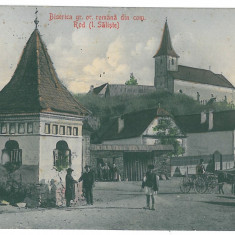 4206 - SALISTE, Sibiu, Market, Church, Romania - old postcard - used - 1910