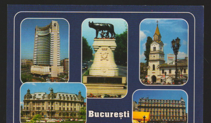 CPI B 10760 CARTE POSTALA - BUCURESTI. INTER, LUPOAICA, BISERICA BARATIEI......