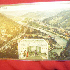 Ilustrata Litografie BAD EMS Germania inceput sec.XX