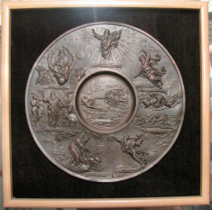 Medalion bronz masiv in bazorelief tema meta-ortodoxa (ucraina, 1975) foto