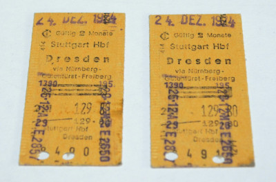 Lot 2 bilete vechi perioada anilor &amp;#039;70 - Germania - Stuttgart - Dresden foto