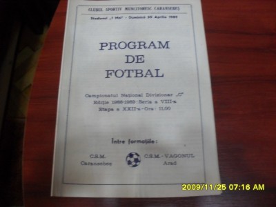 Program CSM Caransebes - Vagonul Arad foto
