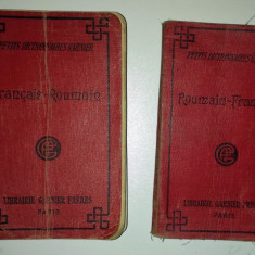 LOT 2 DICTIONARE VECHI 1926 - DICTIONAR FRANCEZ ROMAN / ROMAN FRANCEZ