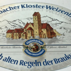 Reclama veche pe oglinda - bere Alpirschbacher Kloster Weizenbiere anii '70- '80