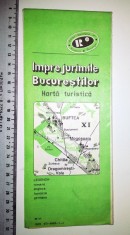 HARTA TURISTICA RSR - IMPREJURIMIE BUCURESTILOR - 1973 / BUCURESTI