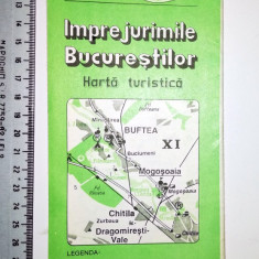 HARTA TURISTICA RSR - IMPREJURIMIE BUCURESTILOR - 1973 / BUCURESTI