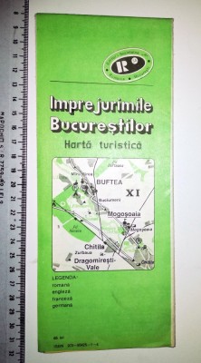 HARTA TURISTICA RSR - IMPREJURIMIE BUCURESTILOR - 1973 / BUCURESTI foto