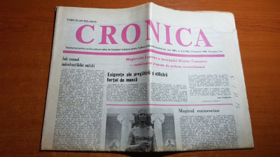 ziarul cronica 13 ianuarie 1989-articol despre mihai eminescu foto